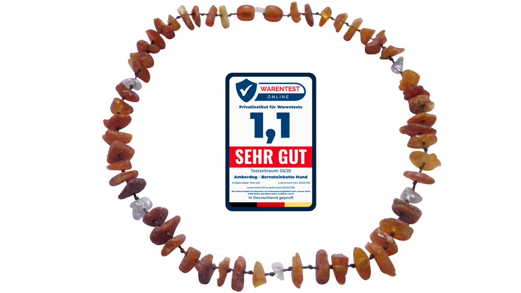 Hunde Bernsteinkette Bergkristall - TierVita