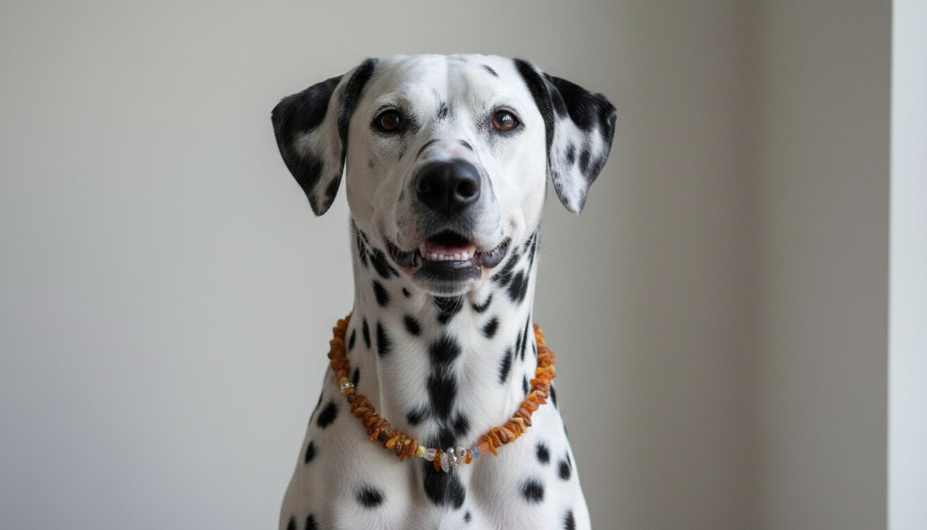Hunde Bernsteinkette mit Edelsteinmix Länge 43cm - TierVita
