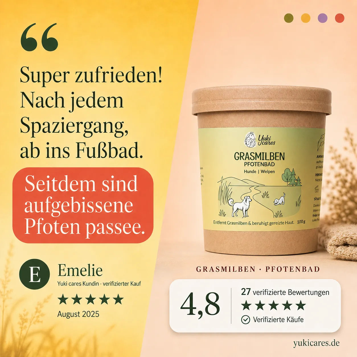 Pfotenbad Grasmilben
