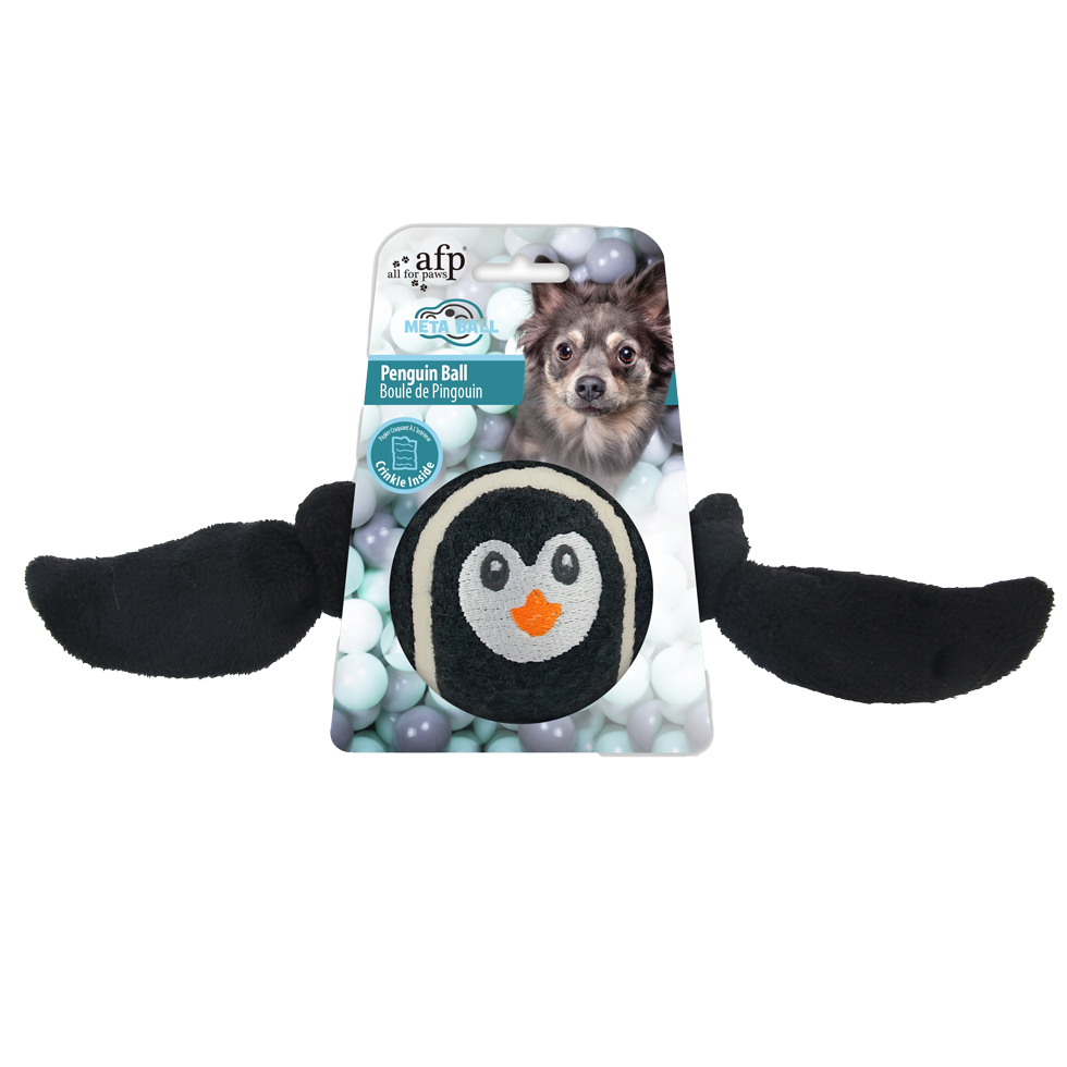 AFP Meta Ball Pinguin – Hundespielzeug mit Knistergeräusch & Flügeln