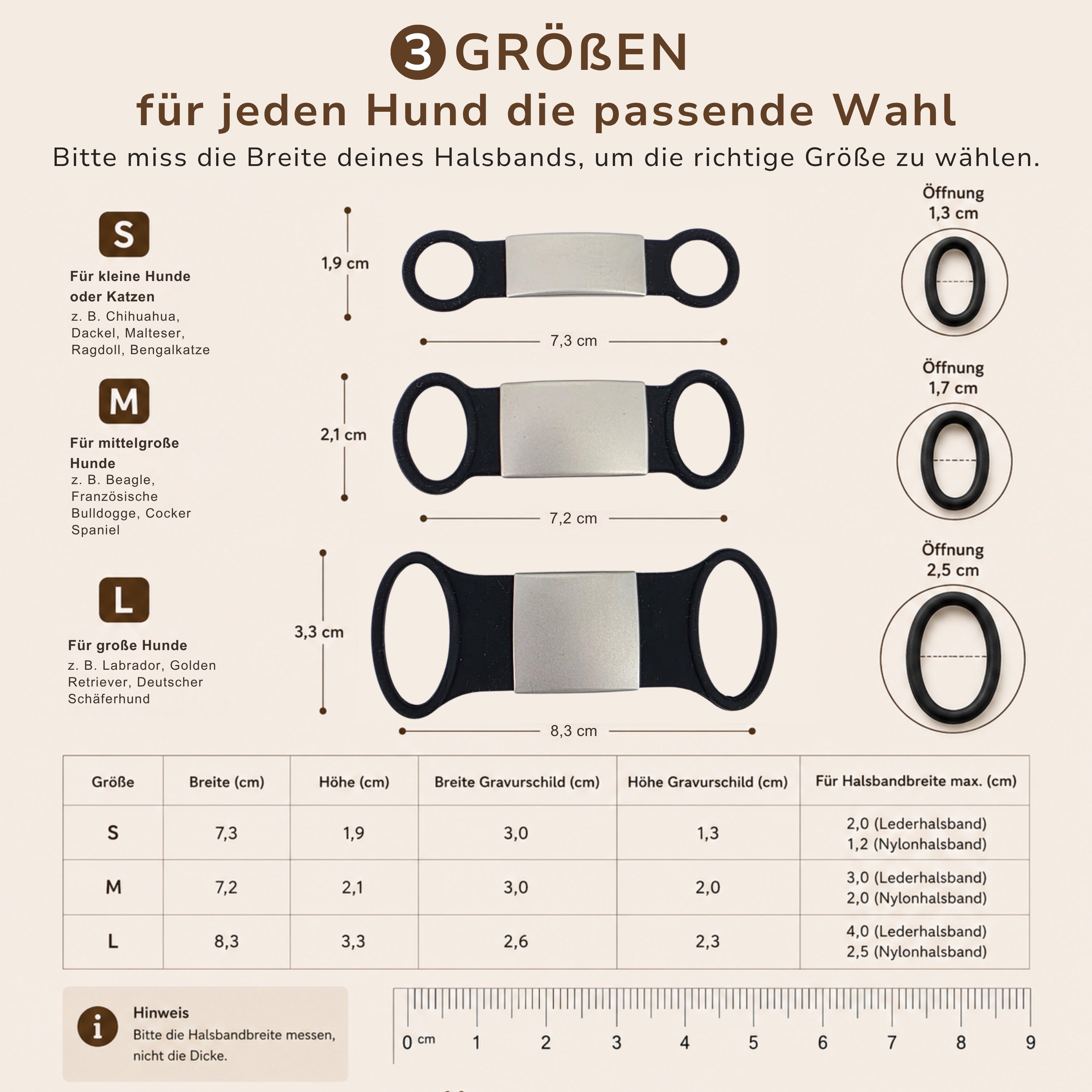 Klapperfreie Hundemarke mit Gravur – Silikon & Edelstahl, inkl. Lasergravur