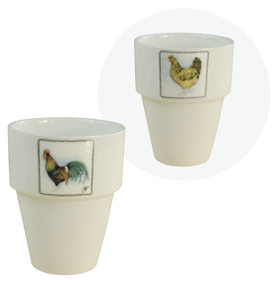 HofundZoo Milchbecher Hahn/Huhn