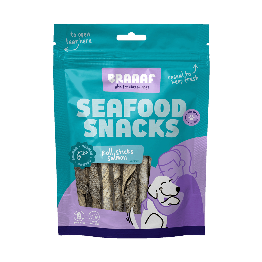 Braaaf Seafood Lachs Roll Sticks - 12 cm