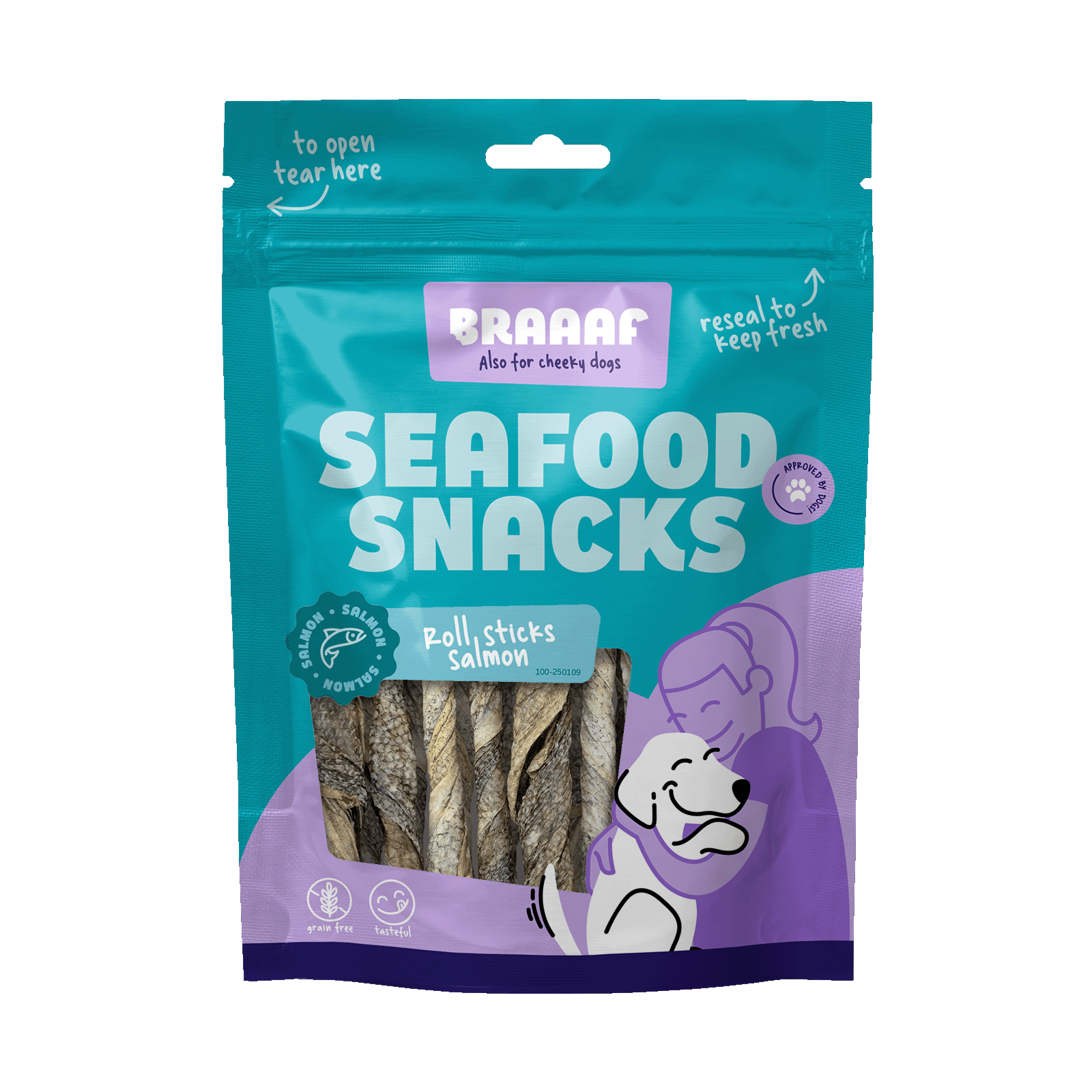 Braaaf Seafood Lachs Roll Sticks - 12 cm