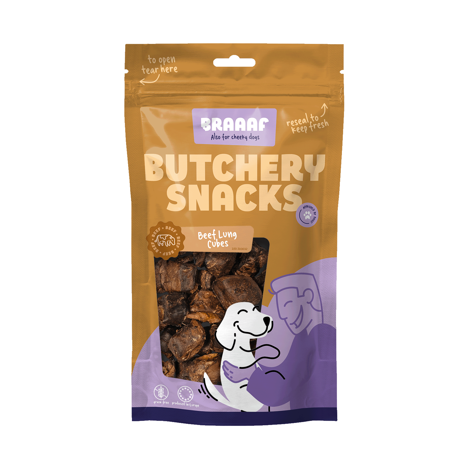Braaaf Butchery Snacks Rinderlung Würfel 85 g