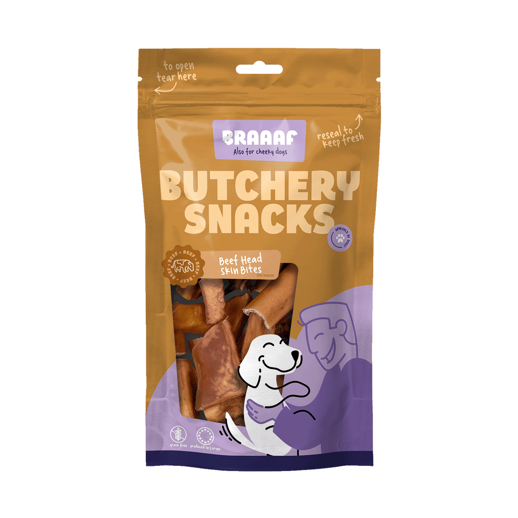Braaaf Butchery Snacks Rinderkopfhautstücke 150 g
