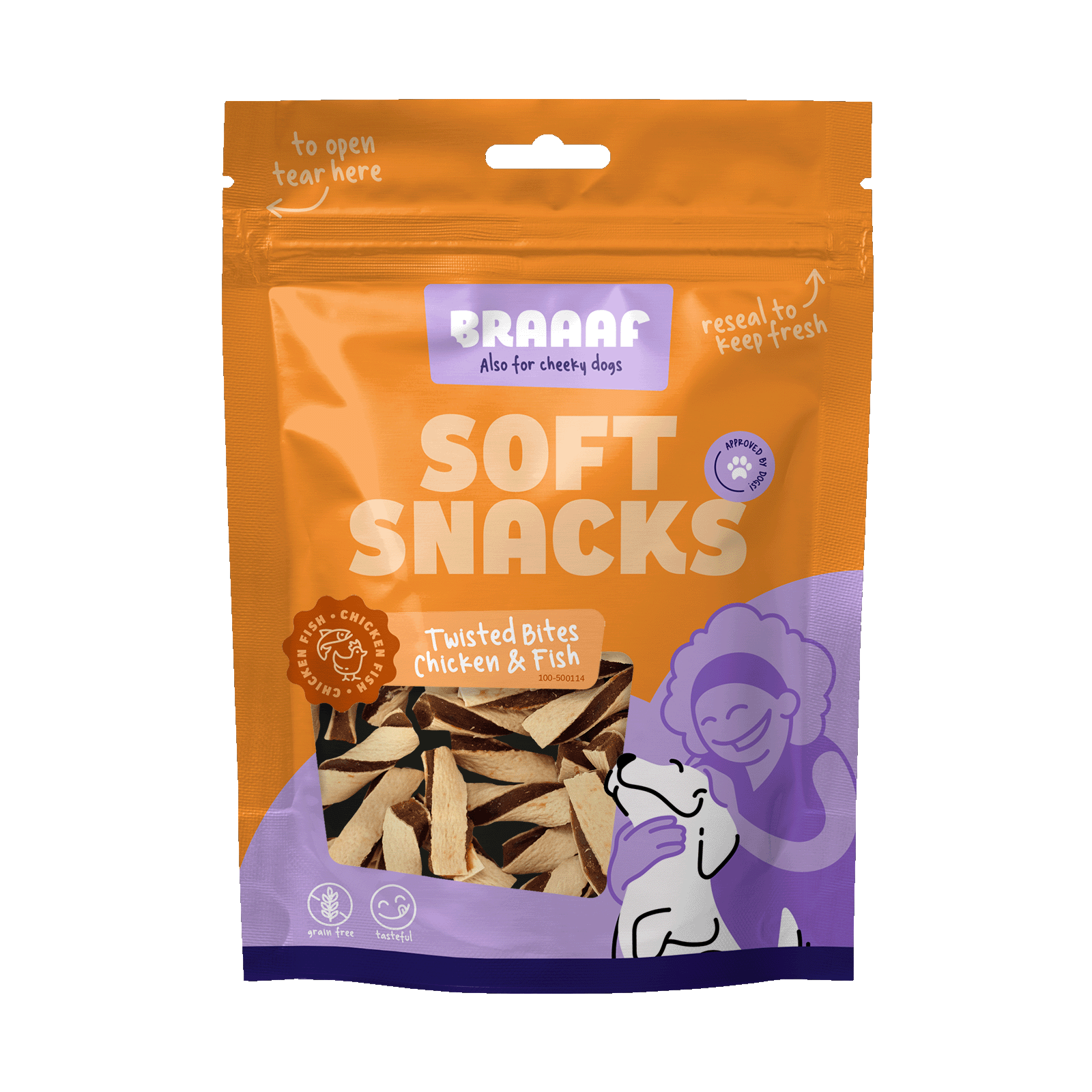 Braaaf Soft Snack Gedrehte Bites - Huhn & Fisch