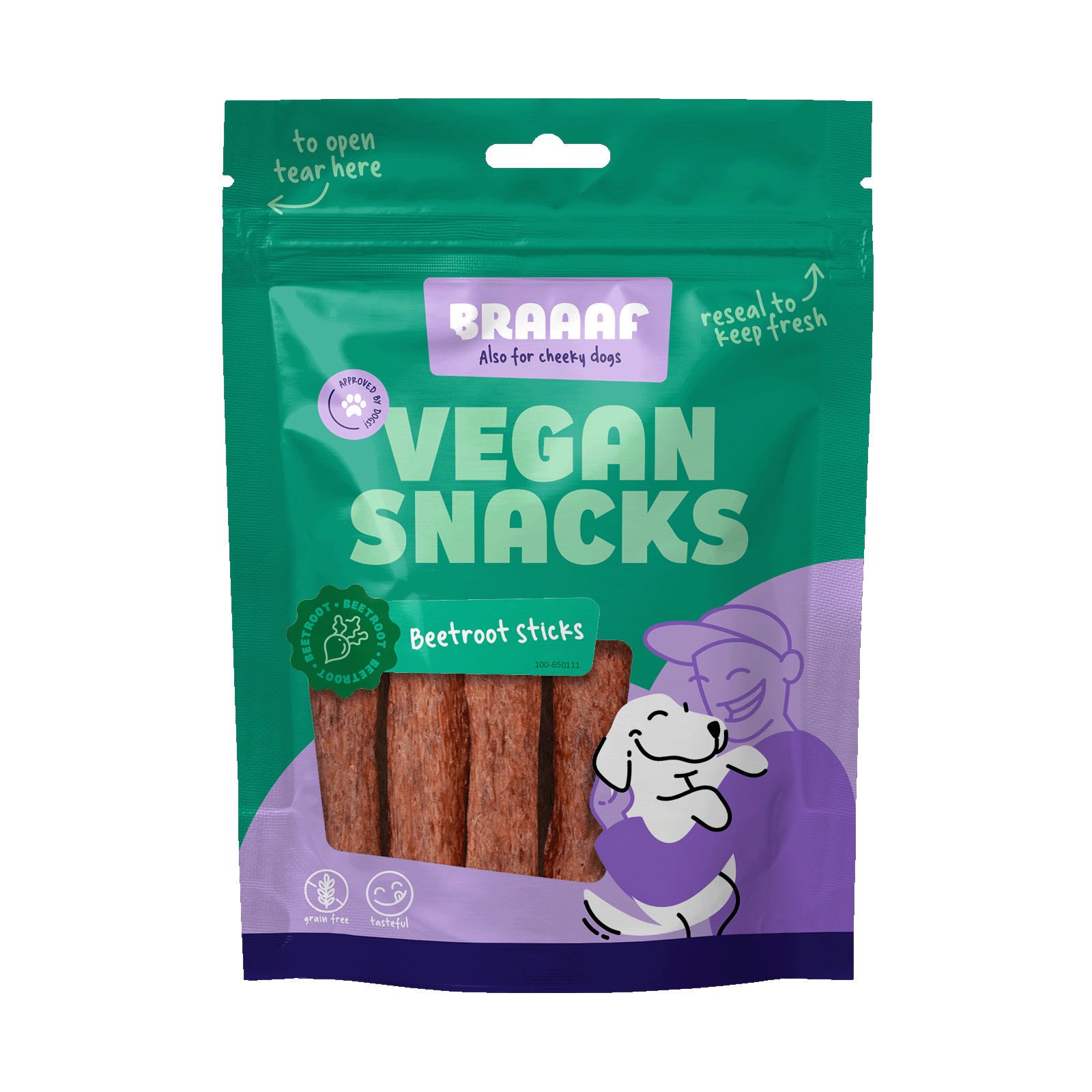 Braaaf Vegan Snack Rote Bete Stick – vegan & glutenfrei | 12 cm