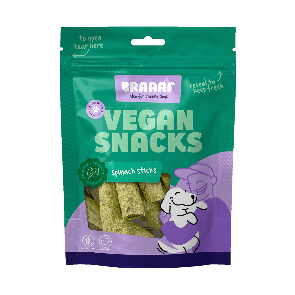 Braaaf Vegan Snack Spinat Stick – vegan & glutenfrei | 6 cm