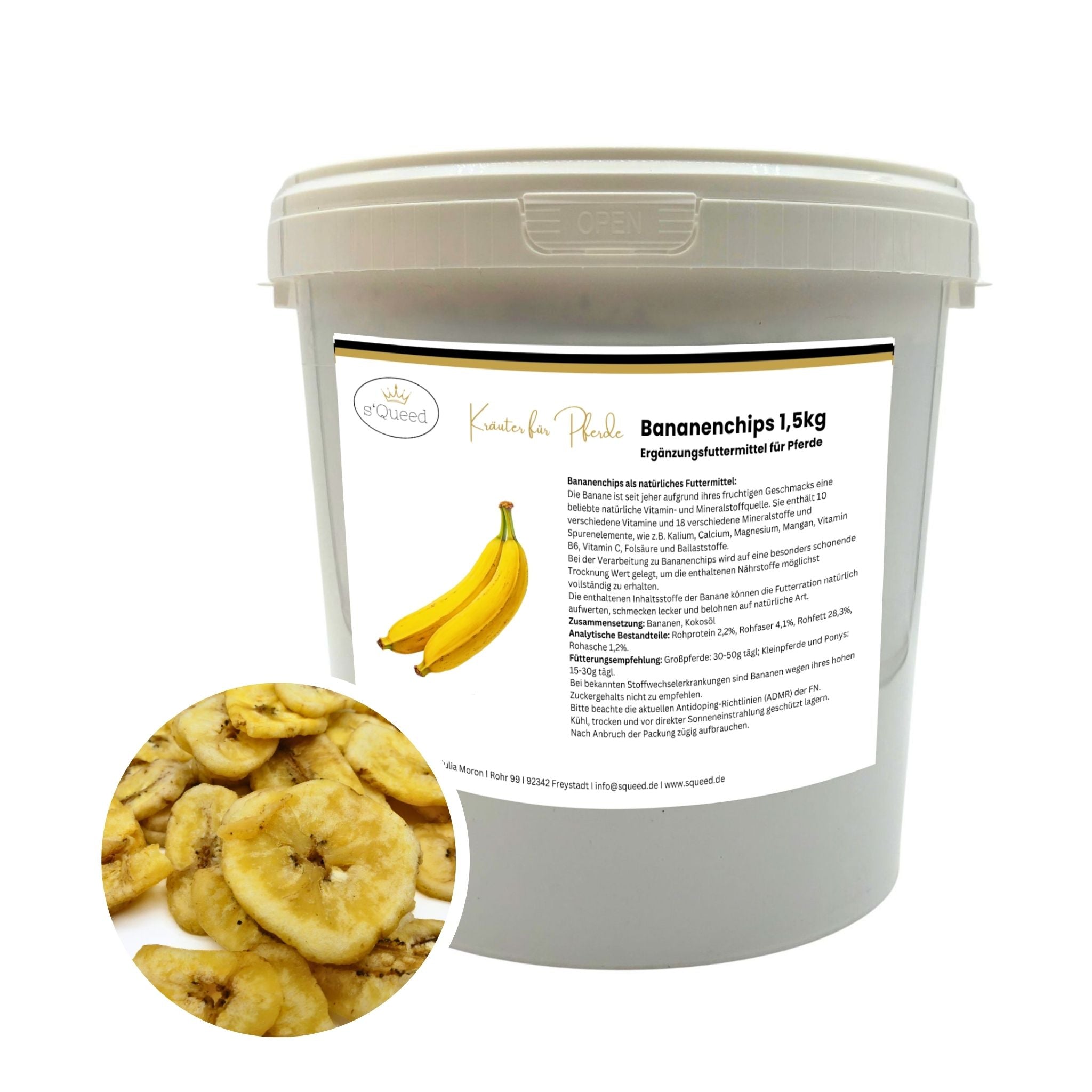 Bananen Chips Pferd 1,5kg - TierVita