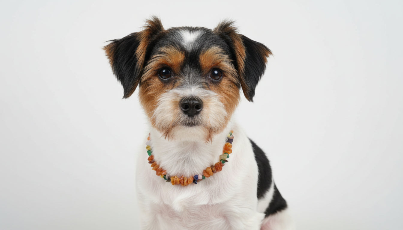 Hunde Bernsteinkette Edelsteinmix Länge 24cm - TierVita