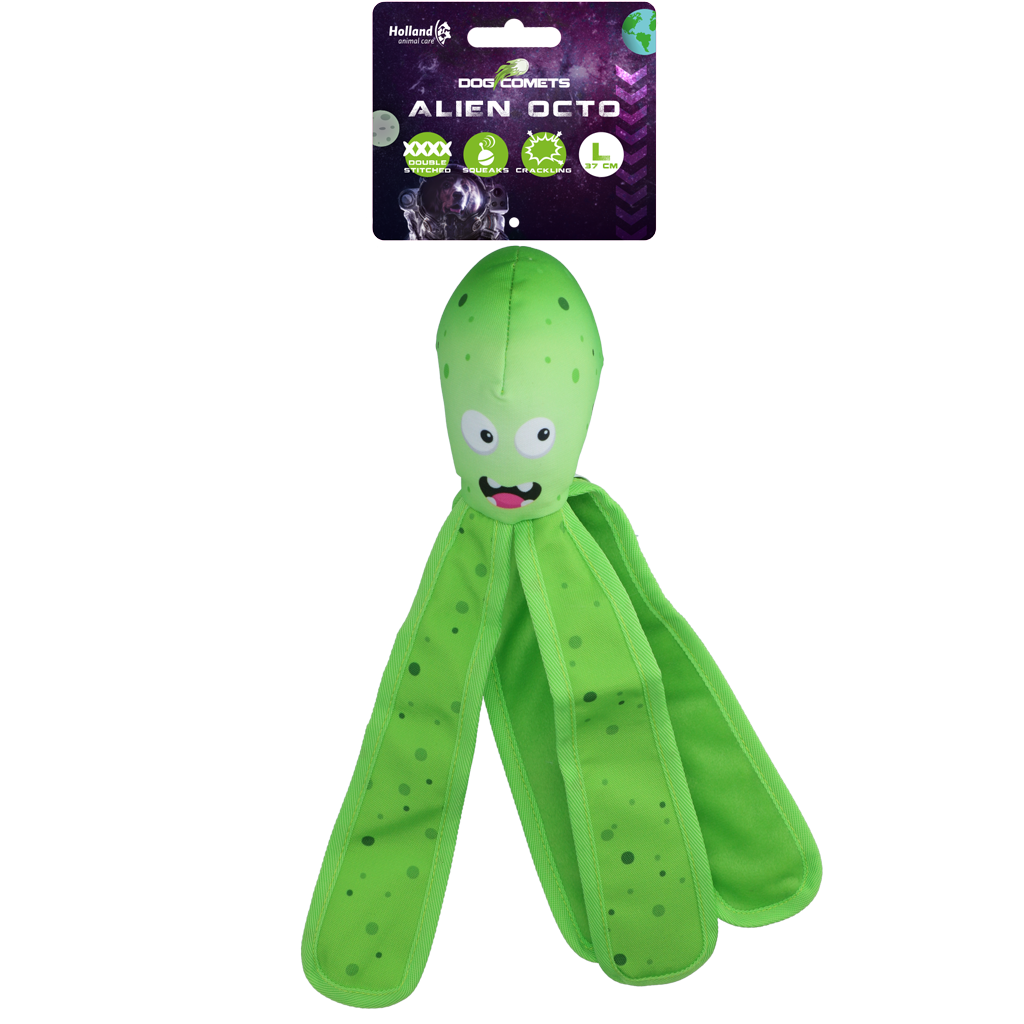 Dog Comets Alien Octo Hundespielzeug Größe L – Grün | Quietscher & Wasserspielzeug