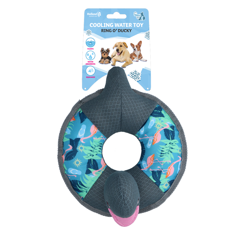 CoolPets Ring O' Ducky Flamingo – Kühlendes Hundespielzeug für den Sommer