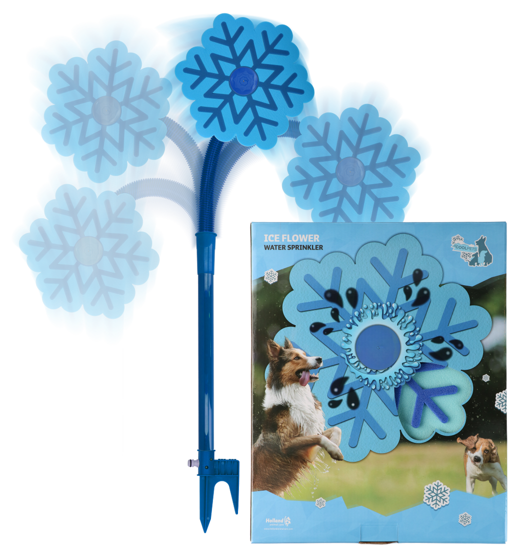 CoolPets Ice Flower Wassersprinkler für Hunde – 52 cm | Gartensprüher | Abkühlung im Sommer