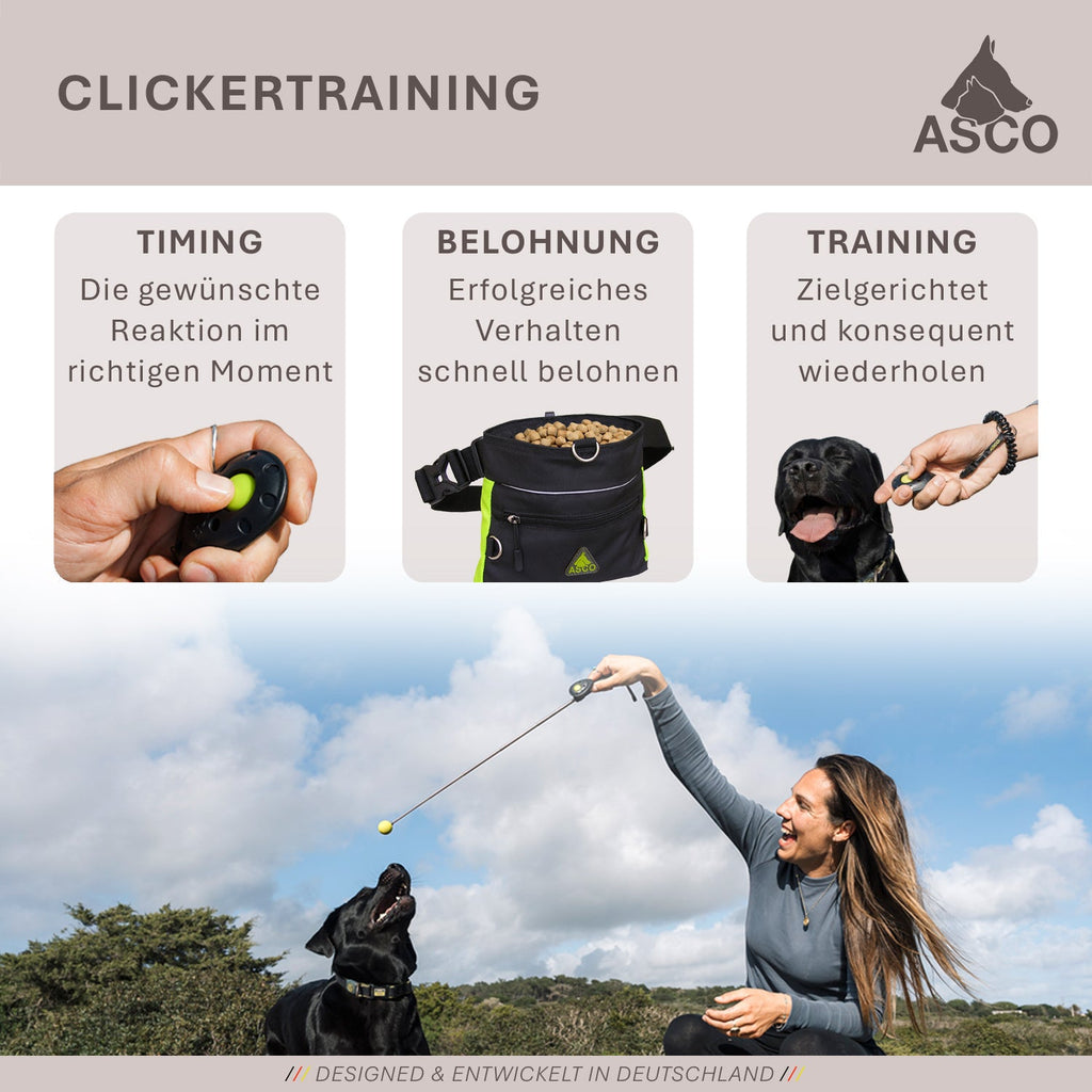 ASCO Finger Clicker – Clickertraining Premium Klicker für Hunde, Katzen, Pferde - TierVita