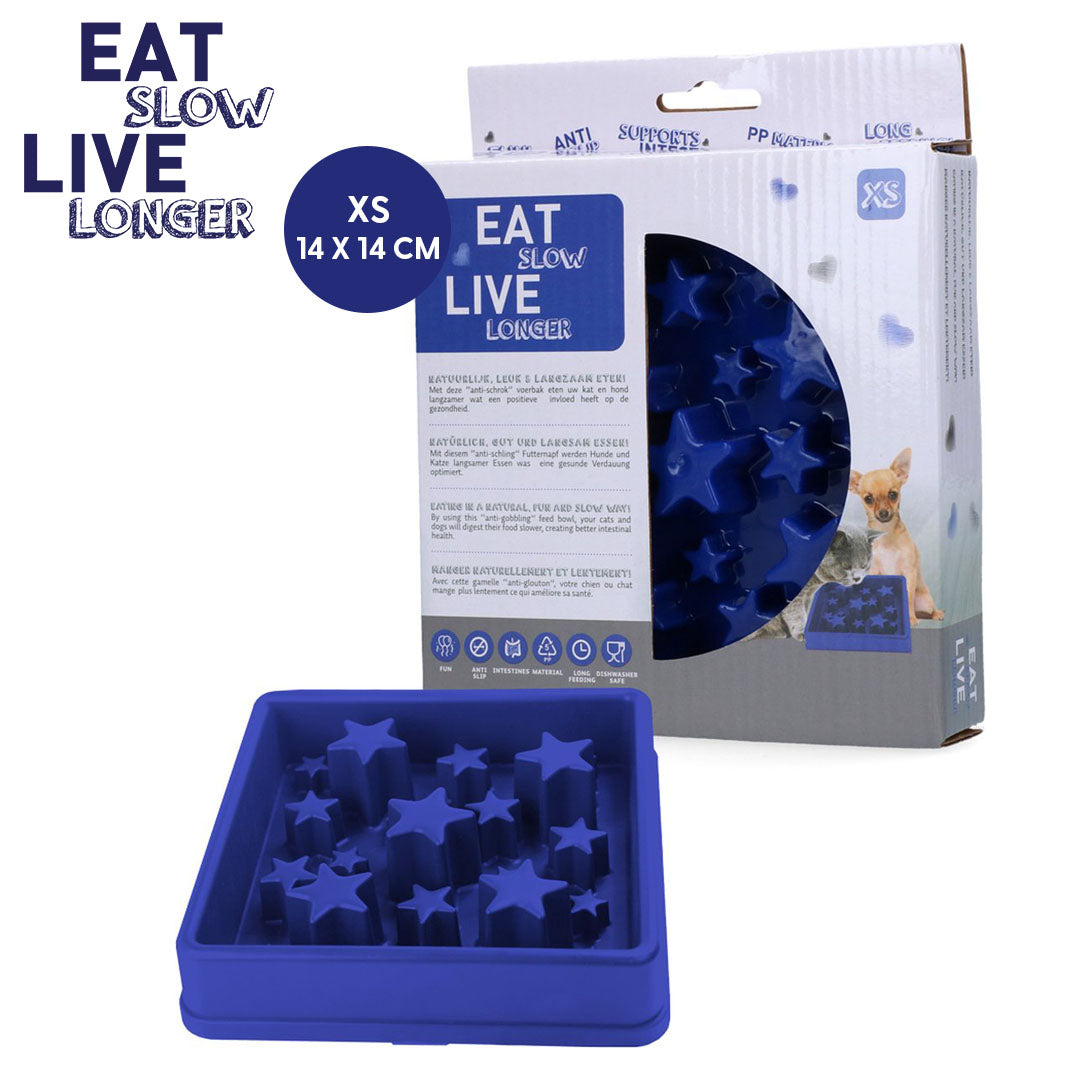 Eat Slow Live Longer Star Blau XS