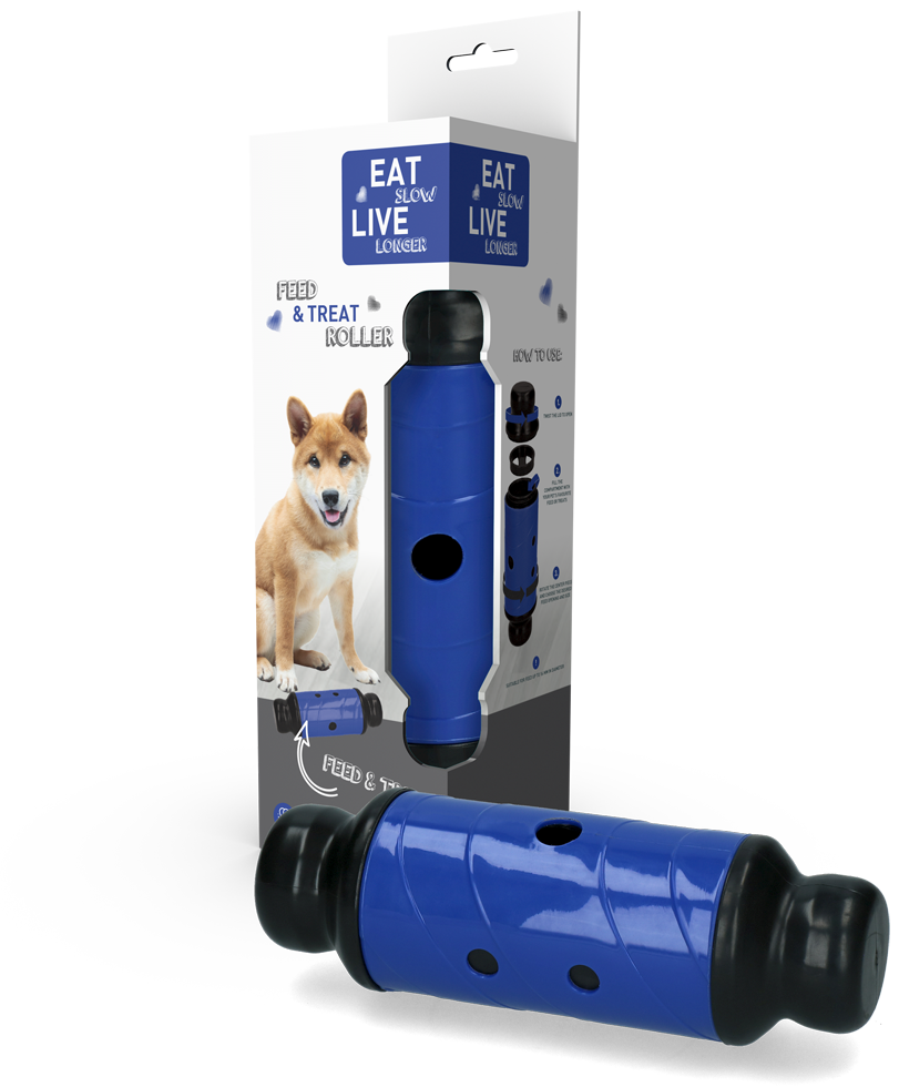 Eat Slow Live Longer Feed & Treat Roller Blau L