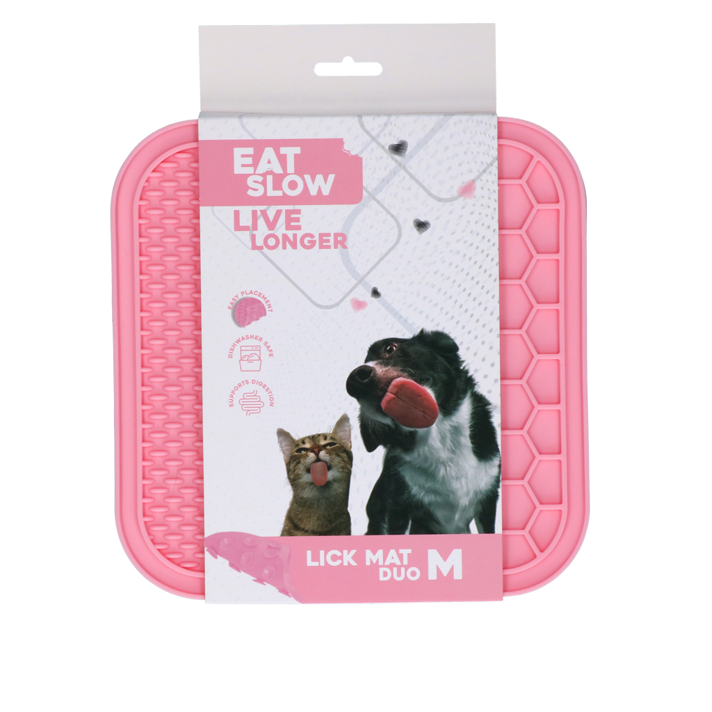Eat Slow Live Longer Lick Mat Duo M Rosa