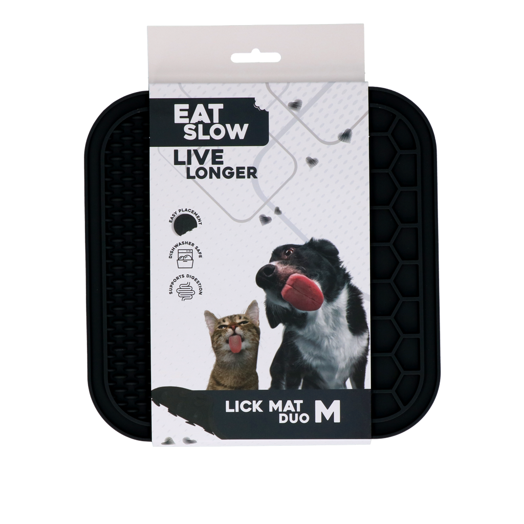 Eat Slow Live Longer Lick Mat Duo M Grau
