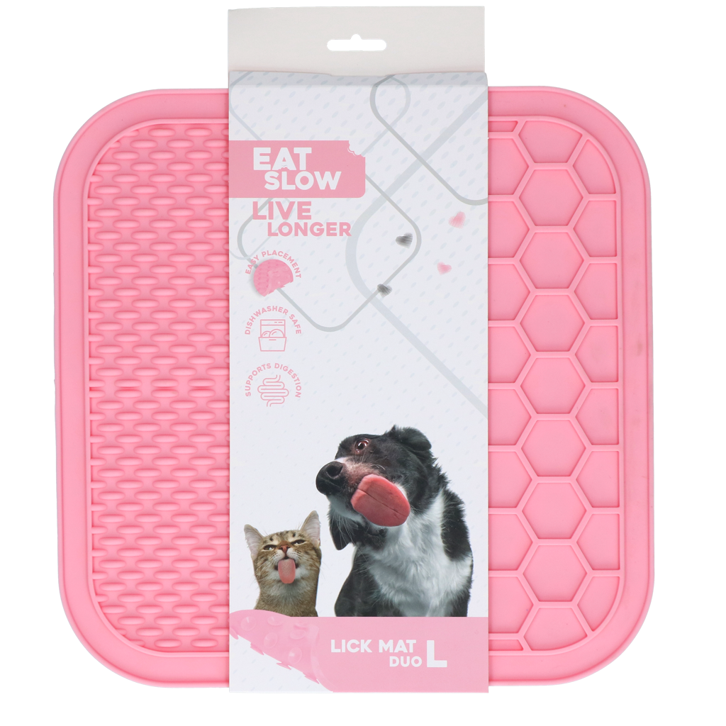 Eat Slow Live Longer Lick Mat Duo L Rosa