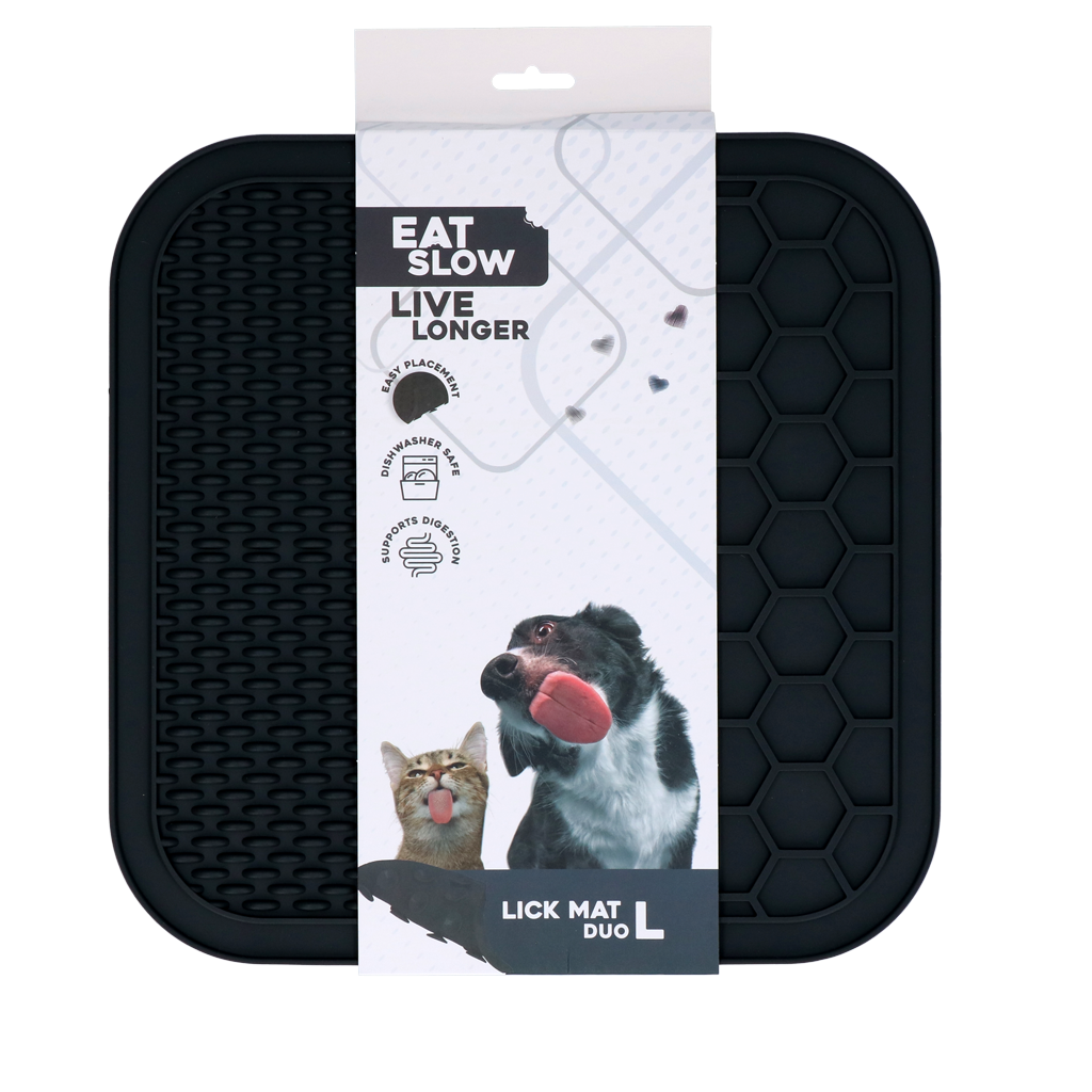 Eat Slow Live Longer Lick Mat Duo L Grau