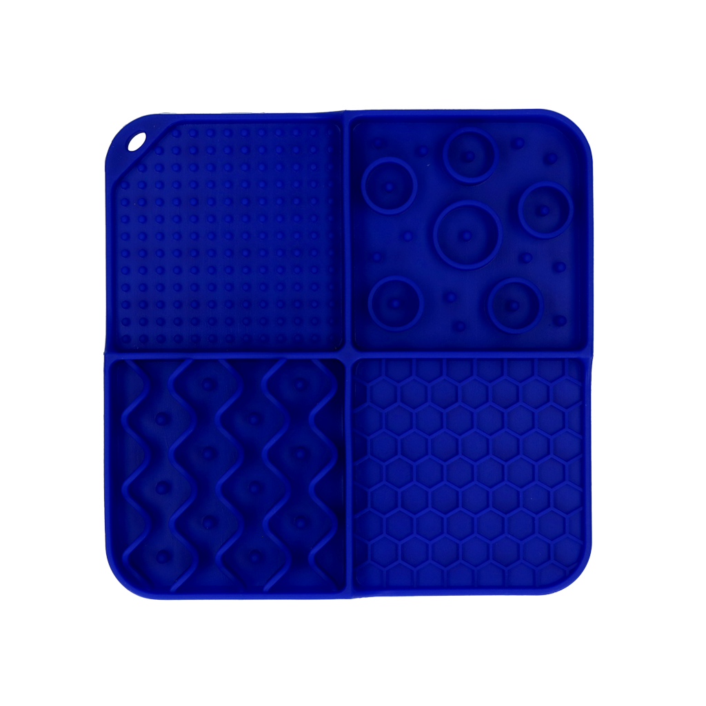 Eat Slow Live Longer Lick Mat Dimensions Rectangle Blau