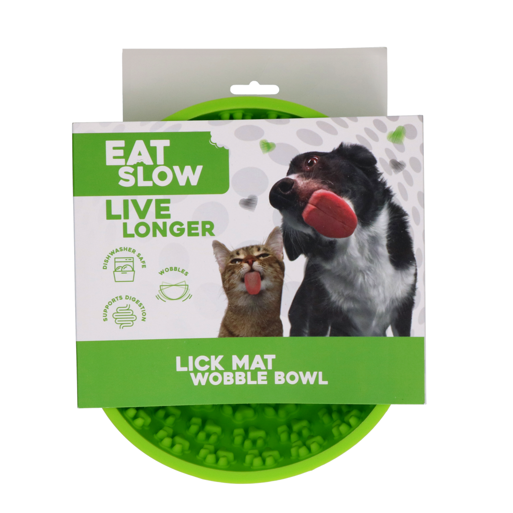 Eat Slow Live Longer Lick Mat Wobble Bowl Grün