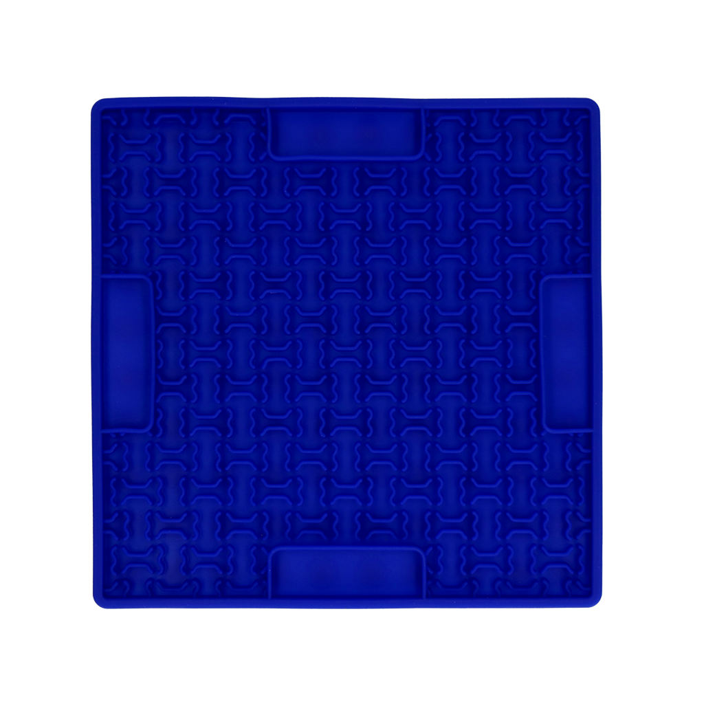 Eat Slow Live Longer Lick Mat Bones Blau