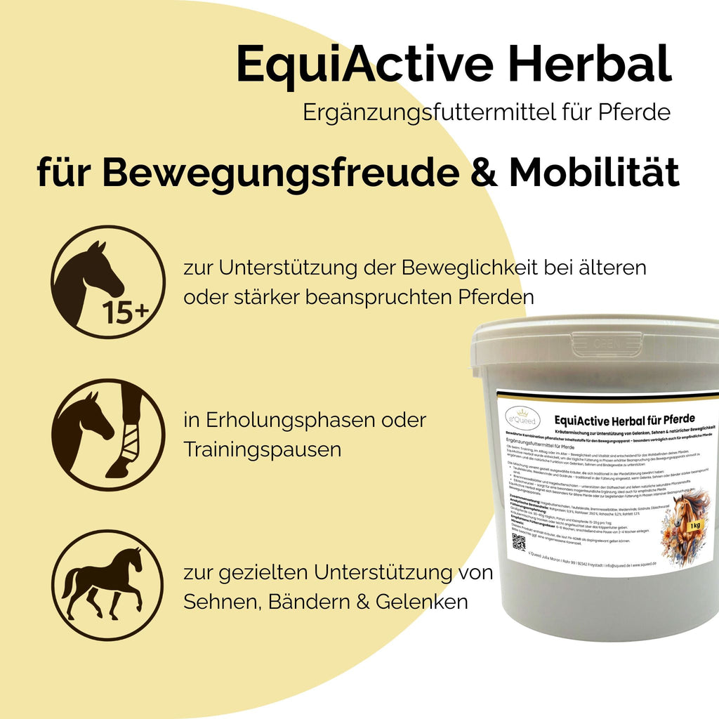 Kräutermischung EquiActive Herbal 1kg für Pferde – Beweglichkeit & Gelenke