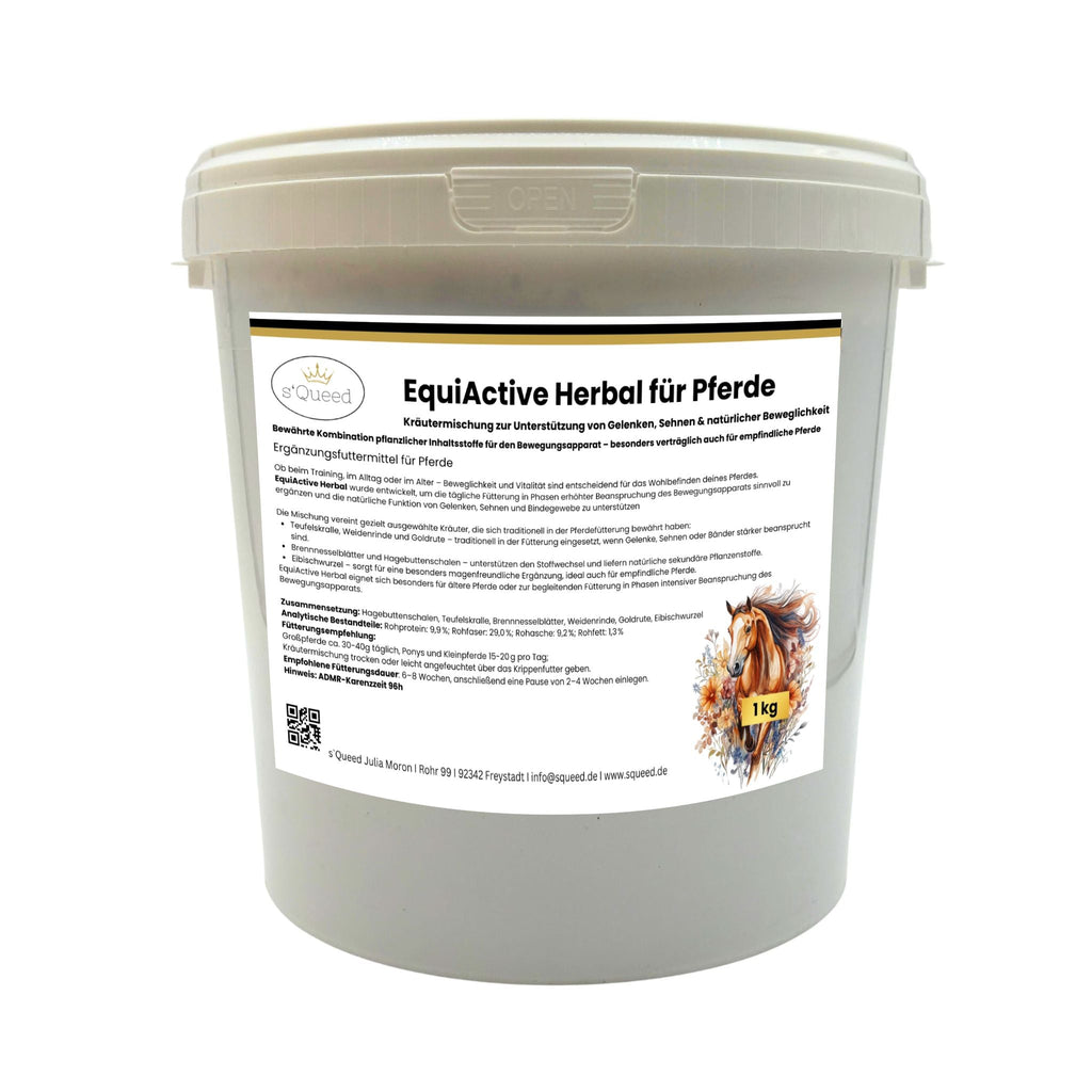 Kräutermischung EquiActive Herbal 1kg für Pferde – Beweglichkeit & Gelenke