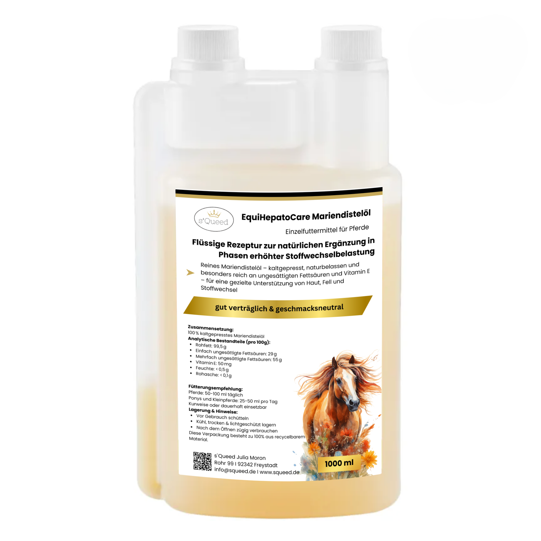 EquiHepatoCare Mariendistelöl Pferd 1000ml - TierVita