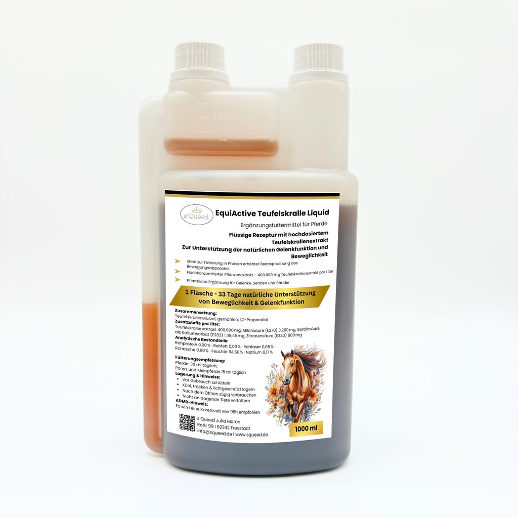 EquiActive Teufelskralle Liquid – Teufelskralle Pferd flüssig 1000 ml - TierVita