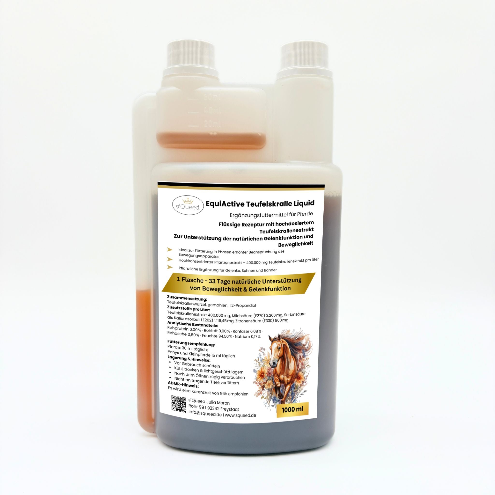 EquiActive Teufelskralle Liquid – Teufelskralle Pferd flüssig 1000 ml - TierVita