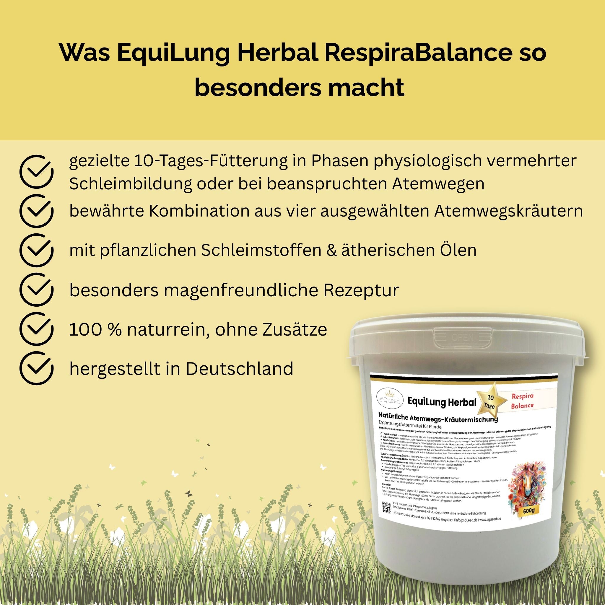 Kräutermischung EquiLung Herbal RespiraBalance für Pferde – Atemwege