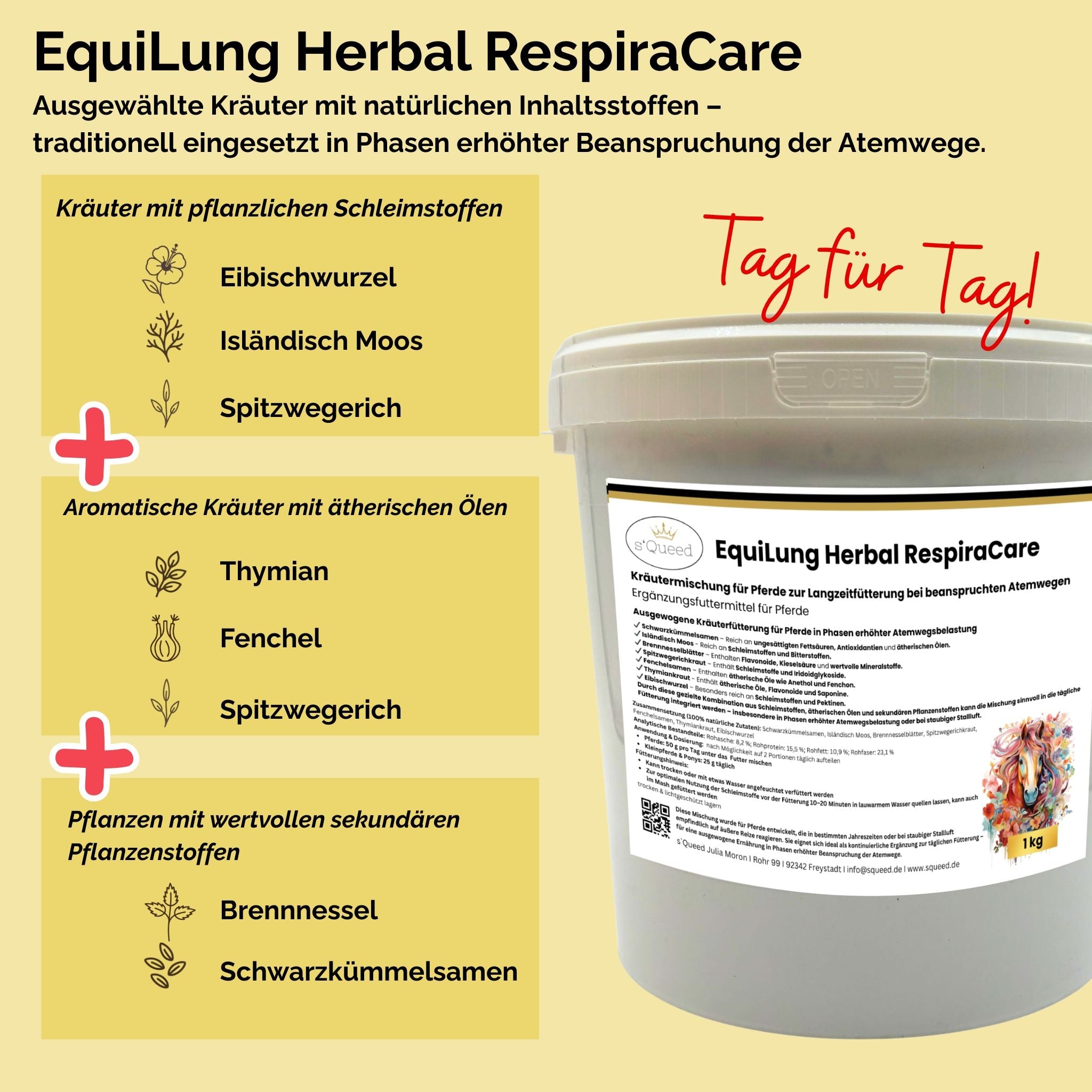 EquiLung Herbal RespiraCare – Kräutermischung für Pferde zur Langzeitfütterung bei beanspruchten Atemwegen - TierVita