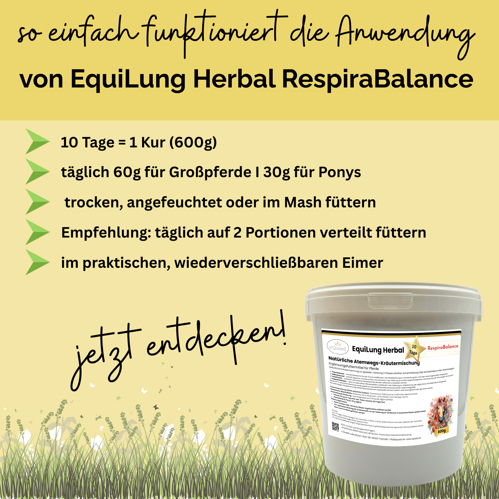 EquiLung Herbal RespiraBalance – Kräutermischung für Pferde in Phasen erhöhter Schleimbildung oder bei beanspruchten Atemwegen - TierVita