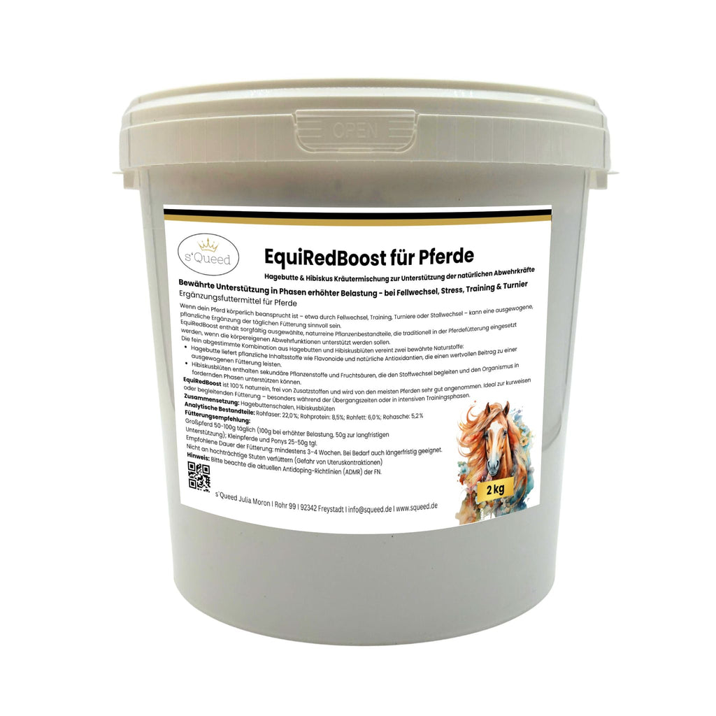 Kräutermischung EquiRedBoost 2kg für Pferde – Hagebutte & Hibiskus