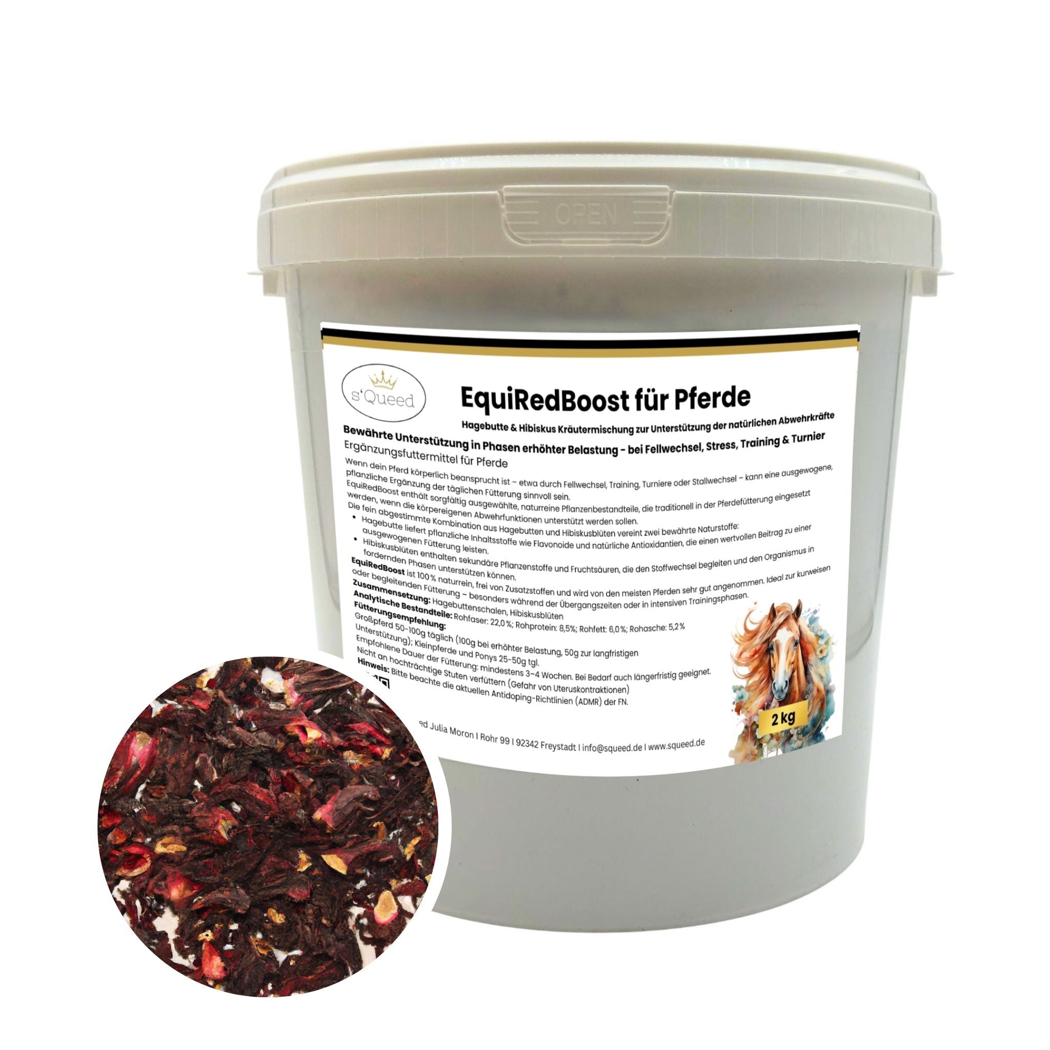 EquiRedBoost 2kg - Hagebutte & Hibiskus zur Unterstützung der Abwehrkräfte - TierVita