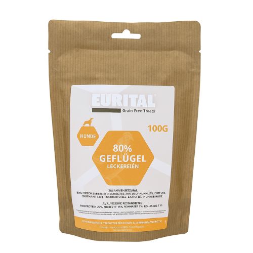 Eurital Dog Snacks 100g- 80% Geflügel Leckereien