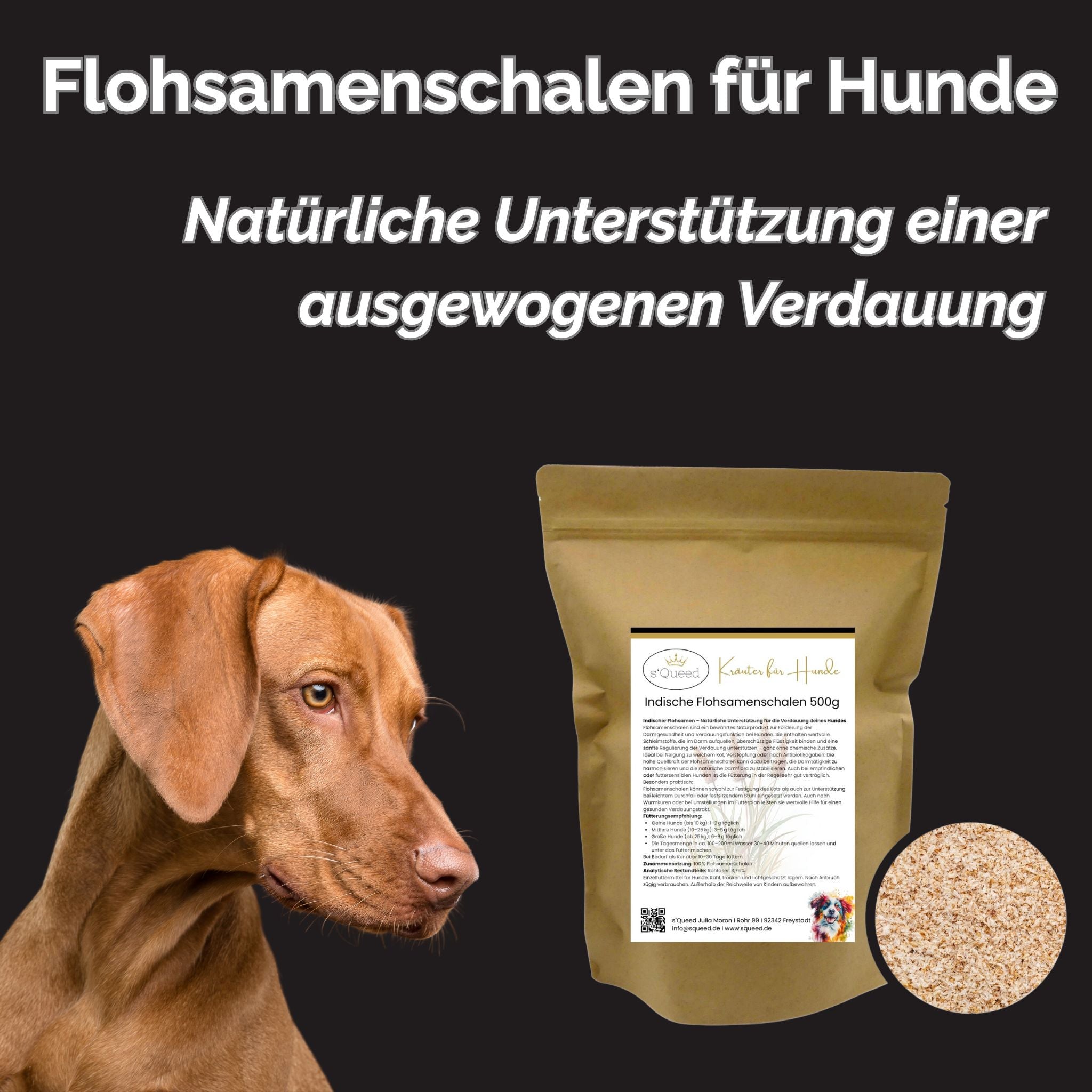 Flohsamenschalen Hund 500g - TierVita