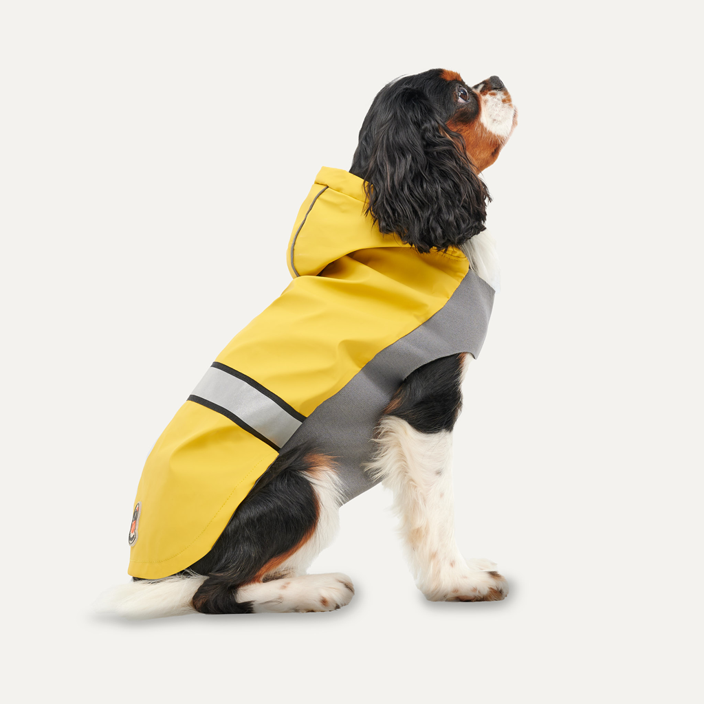 Goo-eez Reflective Hooded Raincoat L Gelb/Grau