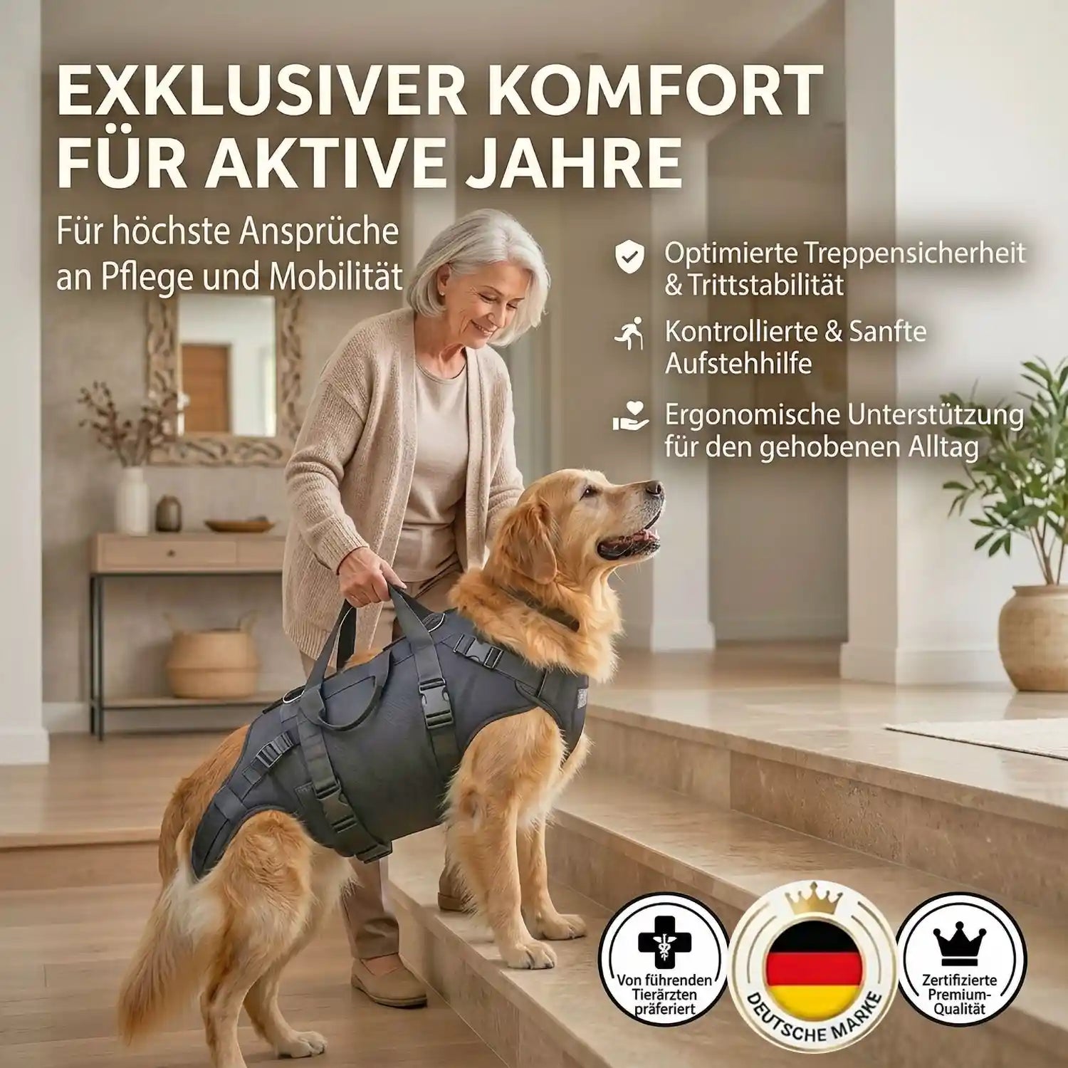 Durchgehende Tragehilfe für Hunde