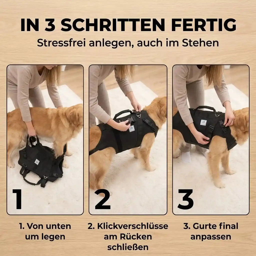 Durchgehende Tragehilfe für Hunde