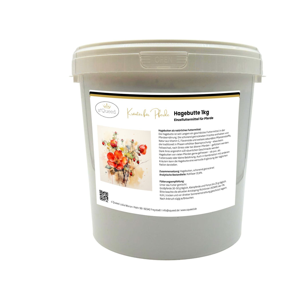 Hagebutten für Pferde 1kg, getrocknet, ganze Frucht - TierVita