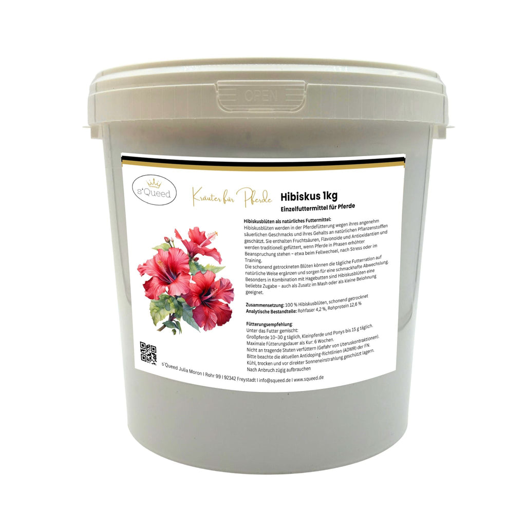 Hibiskus Pferd 1kg, getrocknet, ganze Blüte - TierVita