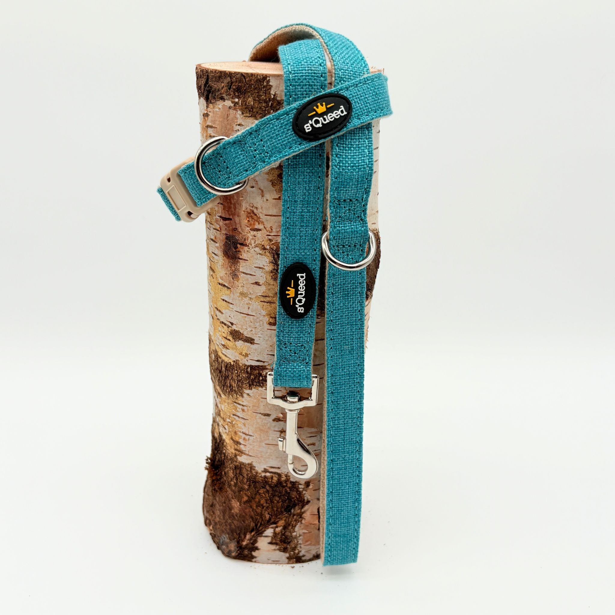 Hundehalsband-Set "Hempy" - Halsband + Leine + gravierte Hundemarke - TierVita