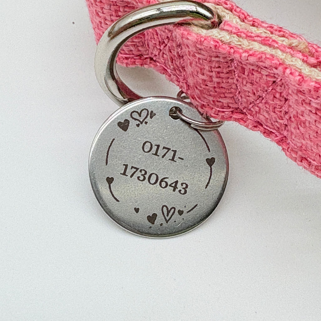 Hundehalsband-Set "Hempy" - Halsband + Leine + gravierte Hundemarke - TierVita
