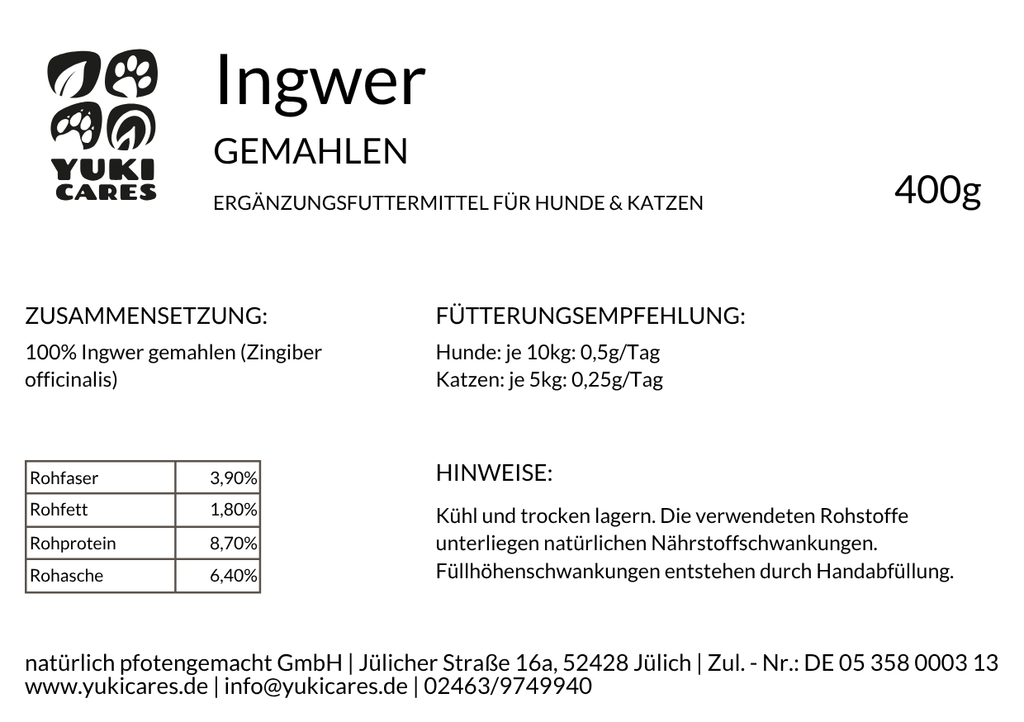 Ingwer gemahlen 400g