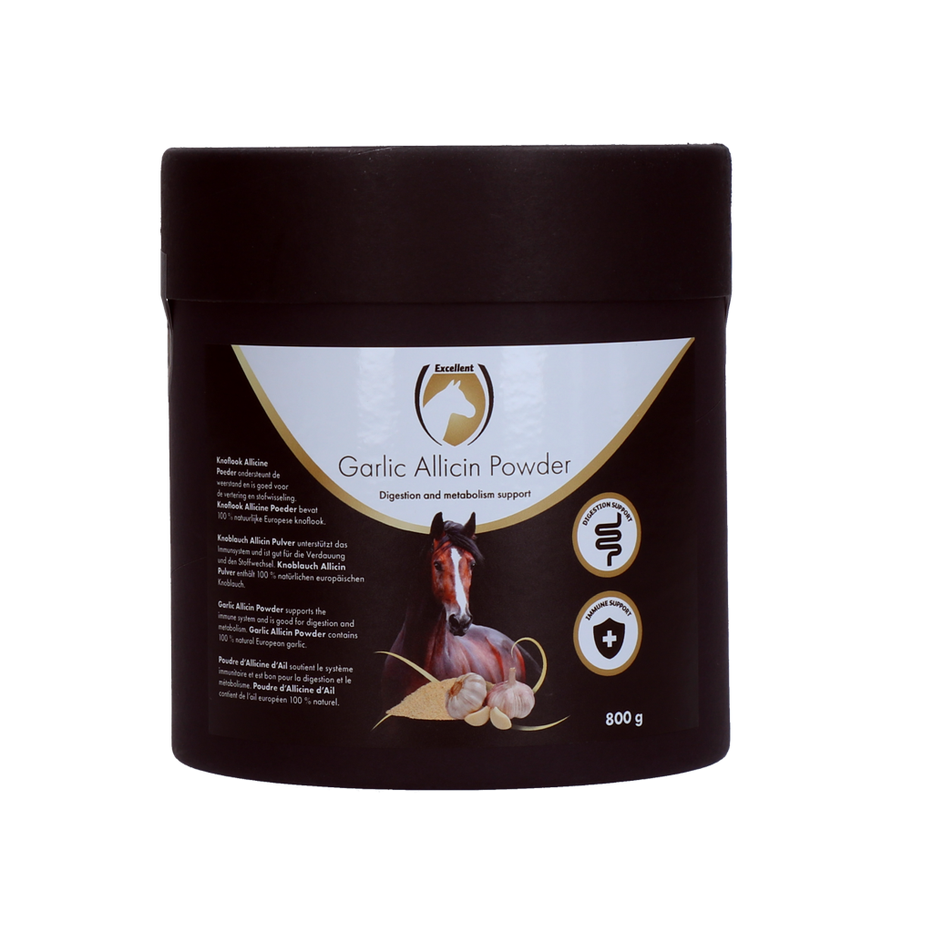 Excellent Horse Knoblauch Allicin Powder EU – Natürliches Knoblauchpulver für Pferde, 800 g