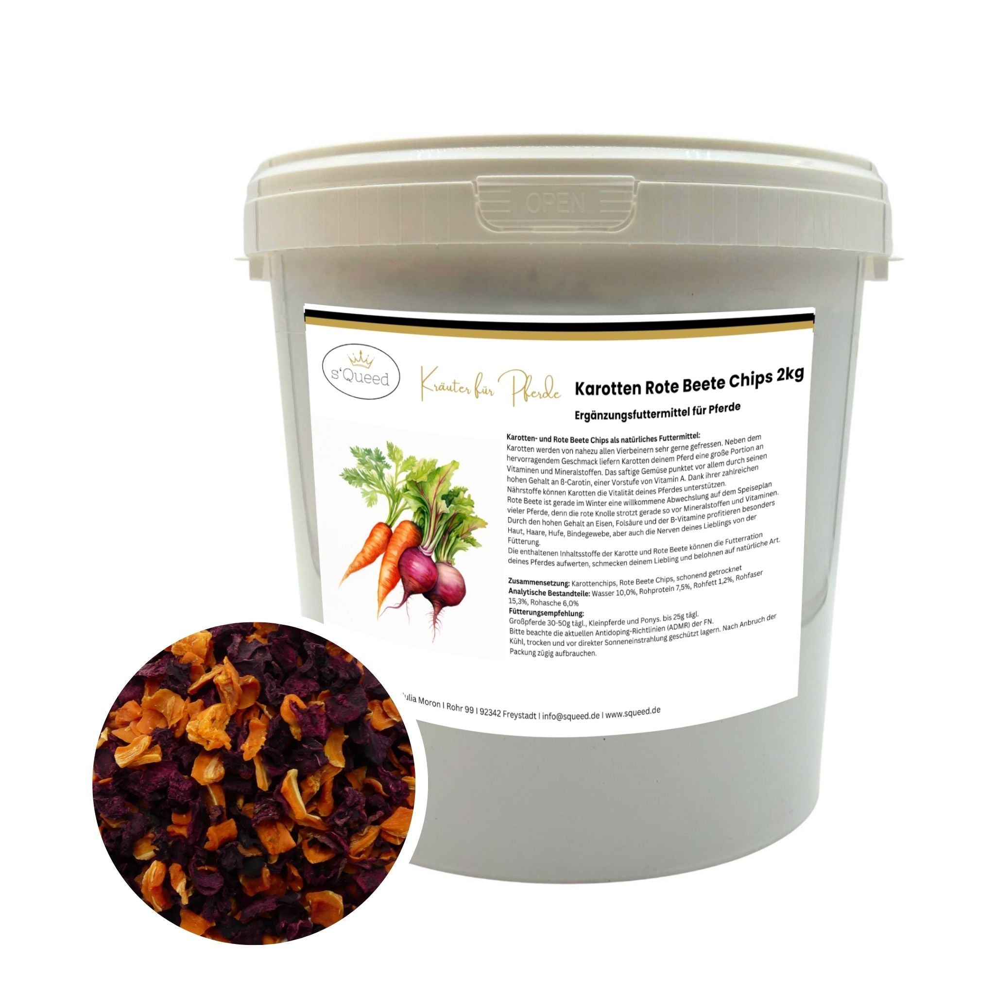 Karotten Rote Beete Chips Mischung für Pferde 2kg - TierVita